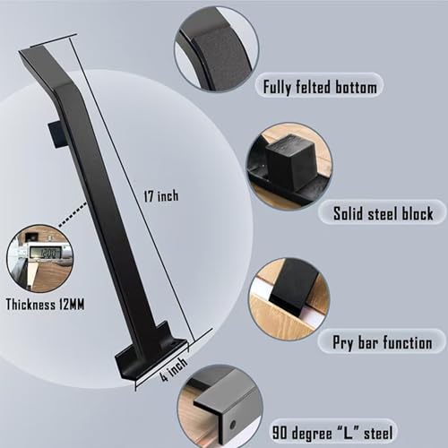 Zugeisen Gewicht PRO Premium, Hochwertiges Zugeisen aus Stahl für fugenlose Laminatverlegung, Mit Amboß & Filzschutz, Holzfußbodenlaminationswerkzeug ideal für fugenfreie Verlegung