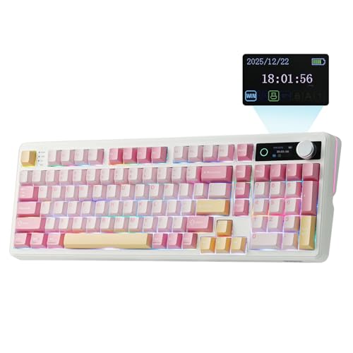 EPOMAKER TH99 PRO 96% Mechanical Keyboard with Screen & Knob, 10000mAh, 2.4Ghz/BT, Hot Swap, Custom...