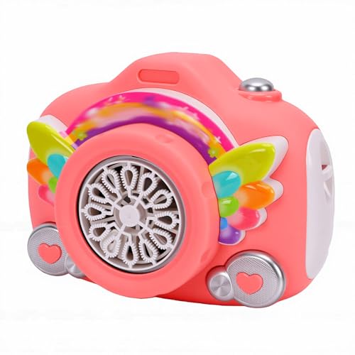 Cámara de burbujas infantil rosa con batería de plástico para jardín