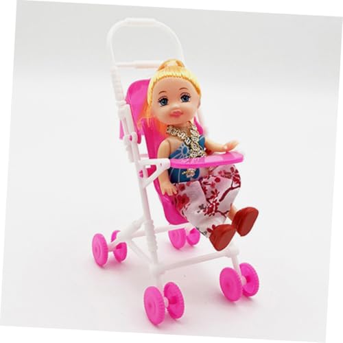 Gogogmee 2 Stück Simulierter Puppenwagen Kleiner Kinderwagen aus Kompakt Sicher Langlebig für Puppenhaus Dekoration und Fantasievolles Rollenspiel von Kindern – Bild 8