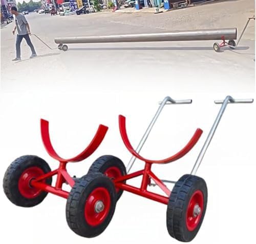 Chariot de traction portatif, capacité de charge de 1000 kg, pour déplacer des tuyaux en acier lourd dans la construction et les applications industrielles