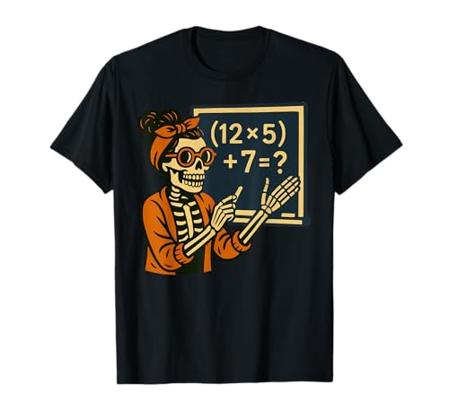 67 Teacher Halloween Skeleton Six Seven Meme Brainrot Math T-Shirt