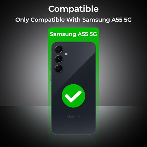 Image of A rtistque Clear Hard Transparent Acrylic Armor Anti-Drop Shockproof TPU Edge Back Cover Case for Samsung Galaxy A55 - Black