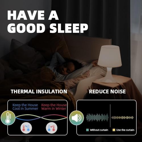 BellaHills 100% Blackout Curtains for Bedroom Thermal Faux Linen Curtain for Living Room Burlap Textured Eyelet Curtains & Drapes, 2 Panels, 90 x 90 Inch, Heather Ivory - Image 8