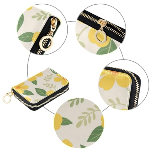 Yellow Blossoms leather credit card wallet for men With 9 cards slot RFID Blocking credit card book with zipper3