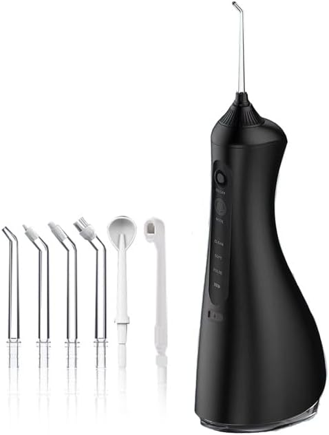 Water Flosser, Cordless Water Dental Flosser，320ML Portable Oral Irrigator with 3 Modes & 6 Tips, IPX7 Waterproof, 60–160 PSI Rechargeable Dental Floss Pick for Home & Travel Use