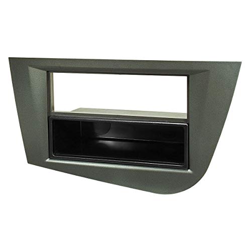 tomzz Audio Marco de radio compatible con Seat Leon 2 (1P) 2005 a 2012, color gris metalizado