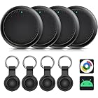 Smart Air Traceur Tag, Smart Traceur GPS Android Lot de 4, Fonctionne avec App Android Localiser,Traceur Localisateur D’Objets Bluetooth, Tracker Tags Android pour clés/Portefeuilles (Noir)