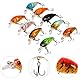 Mini Elritze Angelköder Set, Wobbler Forelle Kurbel Köder, 9 Stück/Beutel 4,5 cm/4 g Kunststoff Angelköder Haken Bass Small Fat Crankbait Angelausrüstung mit Dreifachhaken für Salzwasser Süßwasser