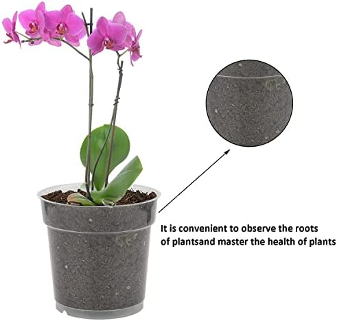 TSKDKIT 10pcs Clear Flower Pots Transparent Plant Pots Small Plastic Nursery Pots Planters 11.5cm Plastic Plant Seed Pots with Hole, Orchid Plant Pots for Indoor Outdoor Garden Balcony etc