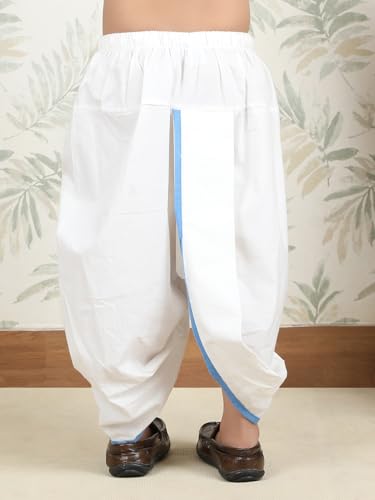 Image of POLKA TOTS 100% Cotton Elegant Traditional Dhoti Kurta Set for Baby Boys | Ultra-soft Cotton Ethnic Dress for Festivals and Weddings | Traditional Angrakha Dress for Kids Boys