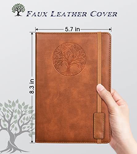Hardcover Leather Lined Journal Notebook For Women Men,5.7×8.3" Tree Of Life Journals For Writing,College Ruled Notebook For Travel,Business,Work,Office,School Note Taking,256 Pages Thick Paper Diary (Brown) #TOP1