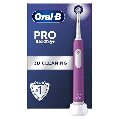 Oral-B Pro Junior Electric Toothbrush, 1 Purple Handle, 1 Toothbrush Head, Designed By Braun, For Ages 6+