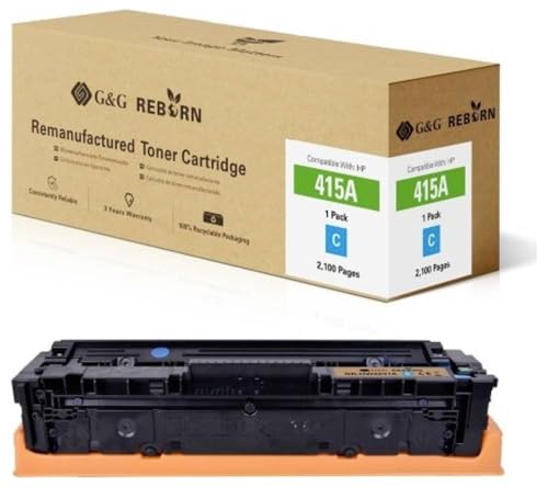 G&G Toner Remplacement pour HP 415A Compatible Cyan 2100 Pages Reborn remanufactured 21270