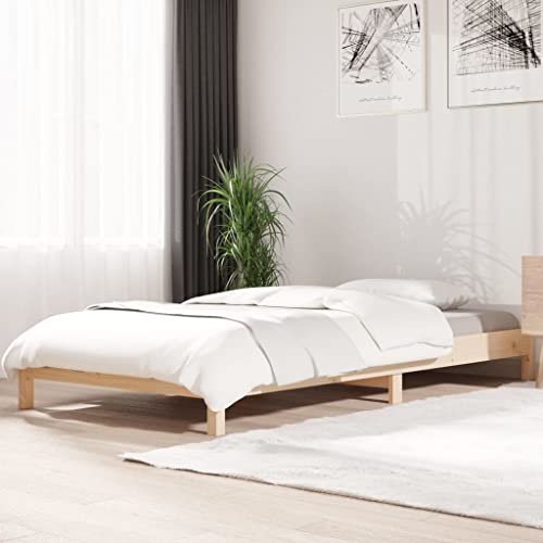 SKM Cama apilable 90 x 190 cm de madera maciza de pino (15,55 kg)