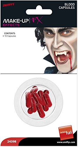 Smiffys Cápsulas de sangre, polvo, rojo, paquete de 10