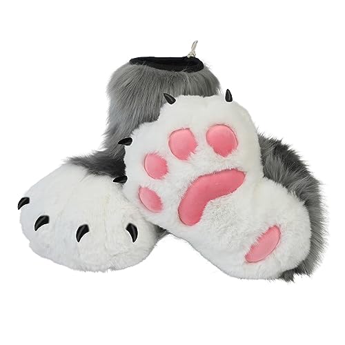 Pantuche Animali LANFIRE - Morbide, A Forma Di Zampa, Con Suola Antiscivolo, Unisex, Per Casa E Inverno - Foto 5