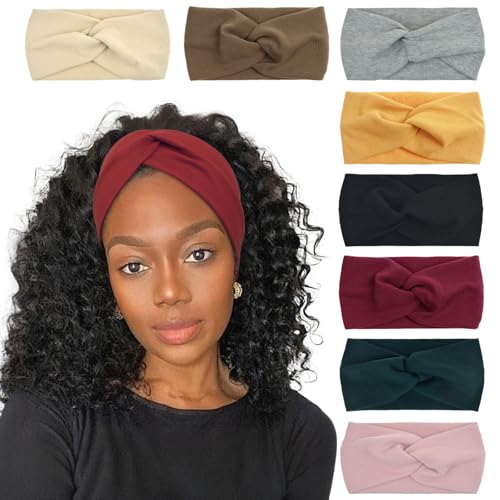 AQOKKA Elastic Knotted Headbands for Women Criss Cross Head Bands for Women's Hair Non Slip Boho Wrap Twisted Hair Accessories
