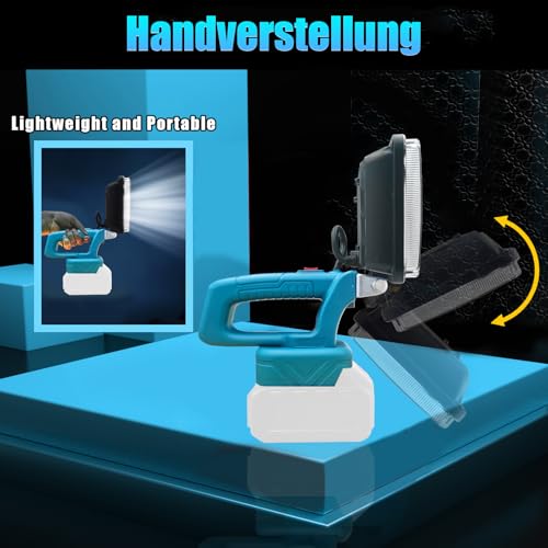 Akku Lampe für Makita 18V 90W 5400LM Kabellose Led Arbeitsleuchte Mit USB und Typ C, 2 Modi Helligkeit,Für Camping,Autoreparaturen, Notfall [Energieklasse A+++]