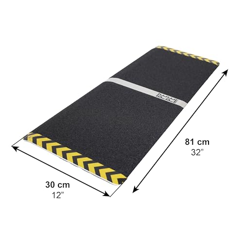 PEPE Mobility Wheelchair Ramp 32\" x 12\" (0.8-2.7 Inch Height), Non-Slip Surface, Ideal for Step and Curb, Supports 600 lb