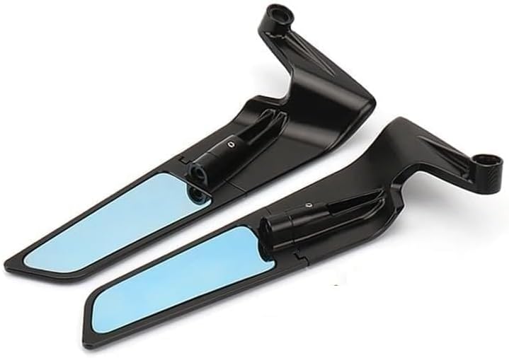 Imported Stylish Modification York nut Fitting Wind Wing Rear View Stealth Mirror Set Black Universal For All Bike's (Pack Of 2 Pcs)
