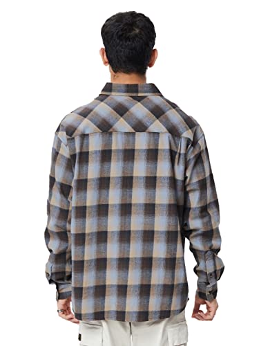 Image of The Souled Store| Checks: Brown & Beige Mens and Boys Shirts|Full Sleeve|Loose fit Checks|100% Cotton Multicolored Men Utility Shirts Shirt For Men Casual Half Sleeves Regular Fit Printed Stylish Late