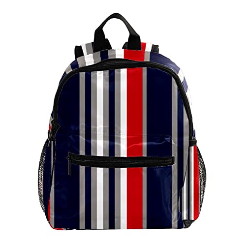Sac à dos pour garçons et filles motif rayé multicolore 30cm
