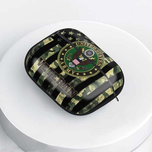 Us Army Veteran For Airpods Pro Case, Camouflage American Flag Hard Case Protective Cover With Keychain Unisex Compatible With Apple Airpods Pro Case For Women Men #TOP4