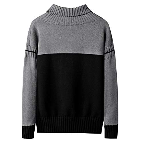Alalaso Men's Soft Cotton Crewneck Sweater Casual Long Sleeve Cotton Solid Color Sweaters Tops Gray #TOP1