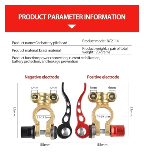 Connecteur à pince pour borne de batterie avec serrage de câble métallique