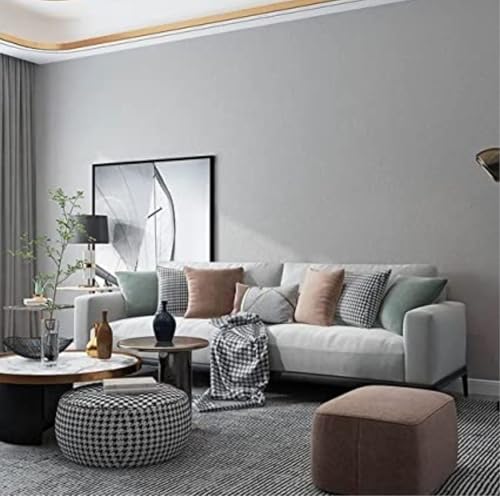 Image of WALLMATE Grey Wallpaper Matte Solid Gray Contact Paper Texture Self-Adhesive Peel and Stick Thick Removable Wallpaper for Bedroom Cabinets Livingroom (24 x 96 inch, Light Grey Matte)