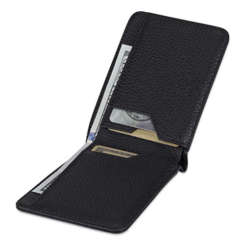 Image of Vaultskin MANHATTAN Slim RFID Blocking Bifold Leather Wallet for Men - Men's Leather Wallet, Front Pocket Minimalist Card Holder, Holds 9 Cards and Cash, Premium Italian Leather