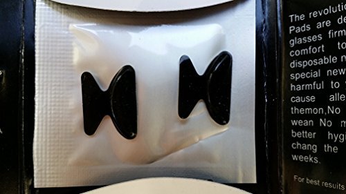 AM Landen 1.8mm 2 Pairs Black Non-Slip Silicone Nose Pads for Eyeglasses