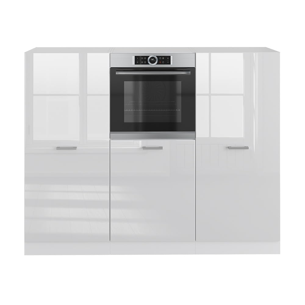 Vicco Küchenblock R-Line, Weiß Hochglanz/Weiß, 180 cm