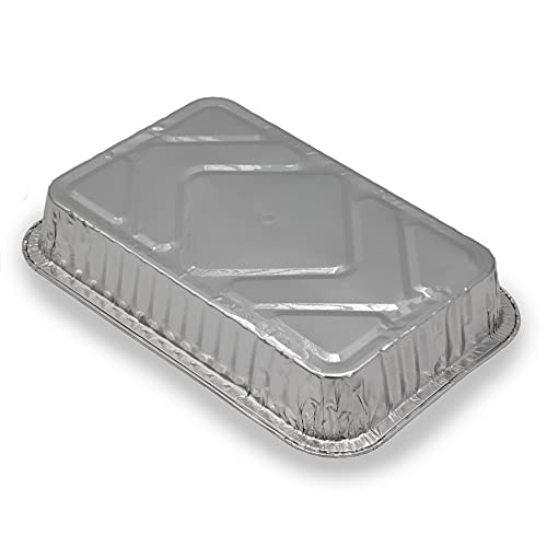 Mamatura Aluschalen | 25 Stück | Passend für Landmann Char-Broil Jamestown | 21 x 14 x 3 cm, 650 ml | Alu-Tropfschalen, Grillschalen
