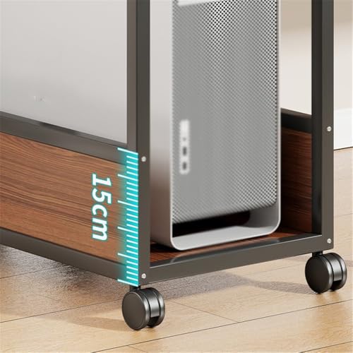 Soporte para CPU de 2 Niveles con Ruedas, Estante de Almacenamiento Móvil para CPU, Uso en Oficina y Hogar (Mediano) miniatura 3