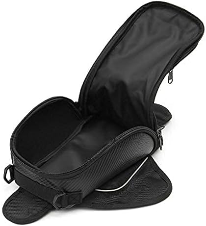 Motorcycle Waterproof Tank Bag Oxford Magnetic Saddlebag Black Universal Motorbike Bags Travel Tool Tail Luggage with USB Charger LED Voltage Display