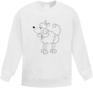 Azeeda 'Happy Poodle' Kid's Sweatshirt/Jumper (9-11 Years) (KW00017326)