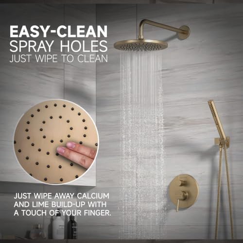 Image of Lava Odoro Champagne Gold Rain Shower System Faucet Set, SF104-CB