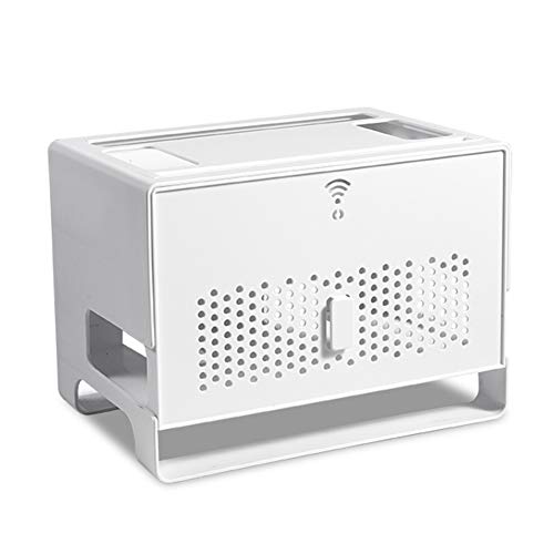 Preisvergleich Produktbild TRFBC Router Aufbewahrungsbox Wand Montiert WLAN Router Wand Schwebendes Regale Wandregal WiFi Dekorative Box Holzkunststoff Wandhalterung Mehrschichtspeicherwhite