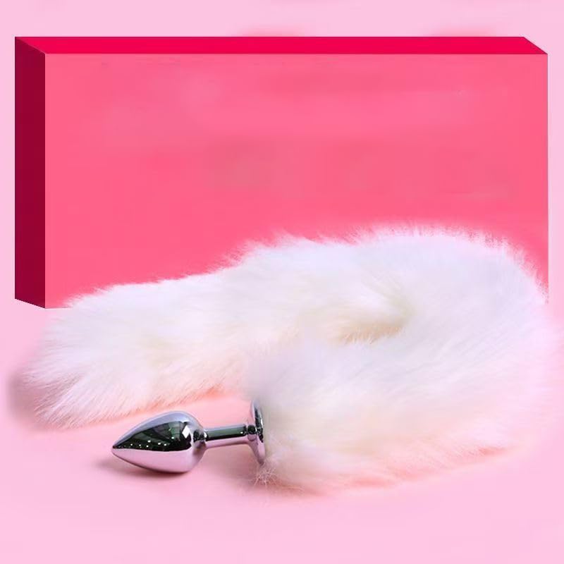 Image of BDSM Kit Restraints Toys Sex Bondage Cat Ears Butt Plug Tail Nipple Clamps Blindfold Handcuffs Collar Paddle Anal Butt Plug Sex Toys for Couple (White&Pink)