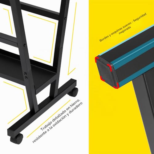 Miniatura 3 de Meeden Soporte Para Imágenes De Arte - Estante Para Secado De Arte Con Ruedas Giratorias - Estante De Metal Para Exhibición De Obras De Arte, Pósters, Impresiones - Negro