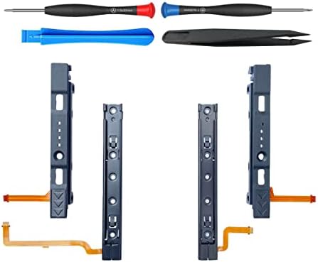 ElecGear Slide Rail Replacement for Nintendo Switch and Joy Con Controller, Left and Right Metal Track for Console and Plastic Slider Bar for Joy-con with Flex Cable Connector Repair Part Assembly image 4