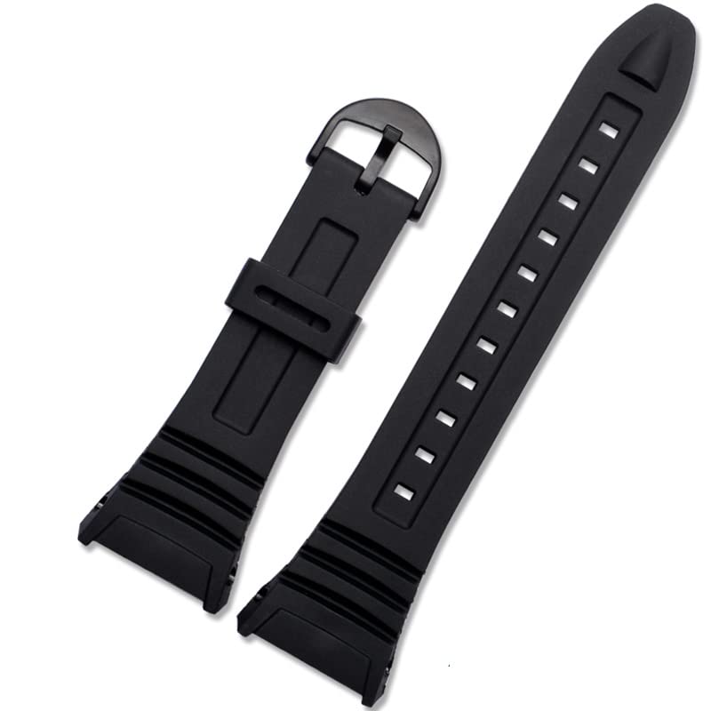 Bracelet montre électronique silicone noir pour 3239 W-96H-1A 2A 9A