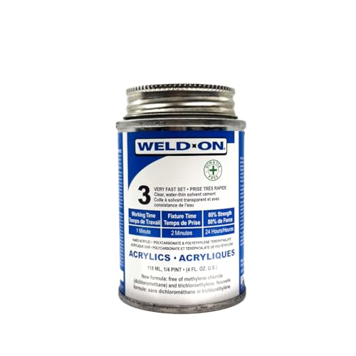 Weld-On 3 Quarter Pint (4oz.), DCM & TCE Free Formula, Acrylics Adhesive