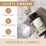 NATURTREU Ruhewurzel - Ashwagandha KSM-66® hochdosiert 120x Kapseln - 600 mg Ashwagandha pro Tag - Komplex aus Ashwagandha-Wurzelextrakt & Ashwagandhawurzelpulver - Vegan