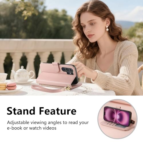 Housse cuir Samsung S25 Plus étui marron à rabat aimanté avec porte-carte - 5