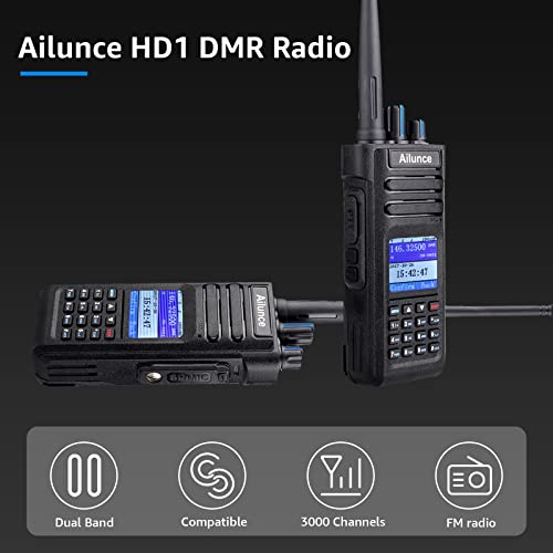 Ailunce Hd1 Ham Radio, Dmr Handheld Two Way Radio, Dual Band Portable Radio, Digital Radio With Gps, Fm Radio 3200Mah Rechargeable Sms, Long Range Walkie Talkie For Hunting Hiking (Black 1 Pack) #TOP1