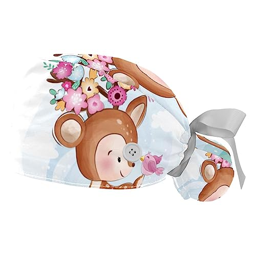 Berret Bouffant VERED avec Bandeau Anti-Transpiration - Lot de 2 Chapeaux de Travail Réglables