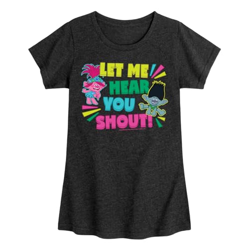 HYBRID APPAREL Trolls - Let Me Hear You Shout Poppy and Branch - Toddler & Youth Girls Short Sleeve Graphic T-Shirt